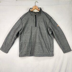 Orvis 1/4 Zip Sherpa Lined Pullover Sweater Jacket Men's XL Gray Black Pockets